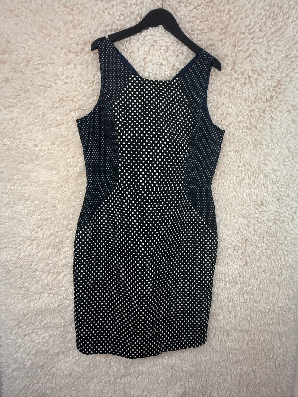Banana Republic Black and White Polka Dot Midi Sheath Dress